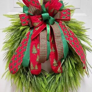 Vibrant Holiday Wreath with Red and Green Accents